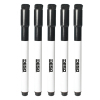 Desq black whiteboard markers with eraser cap (1mm round) (5-pack) 4297 400747 - 4