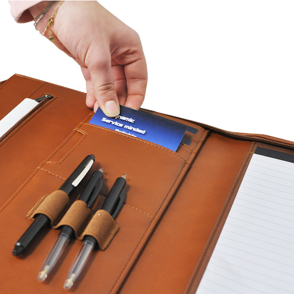 Desq brown A4 writing folder with zipper 3632 400805 - 4