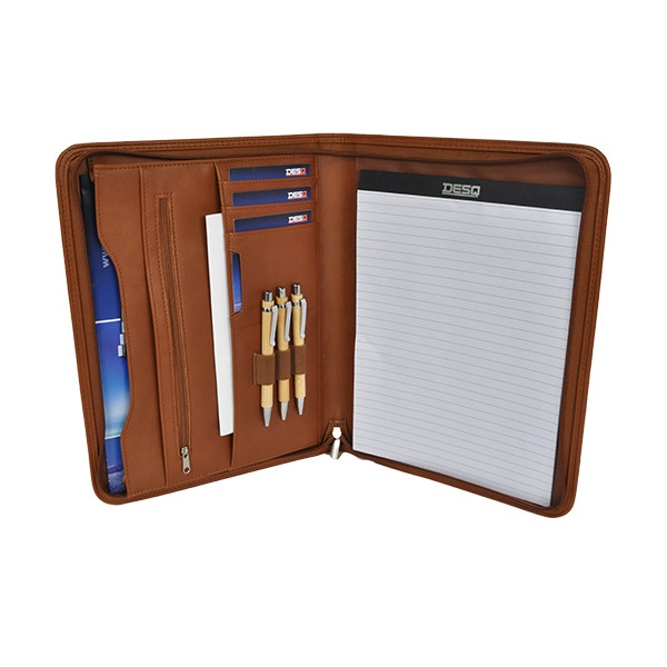 Desq brown A4 writing folder with zipper 3632 400805 - 5