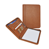 Desq brown A4 writing folder with zipper 3632 400805