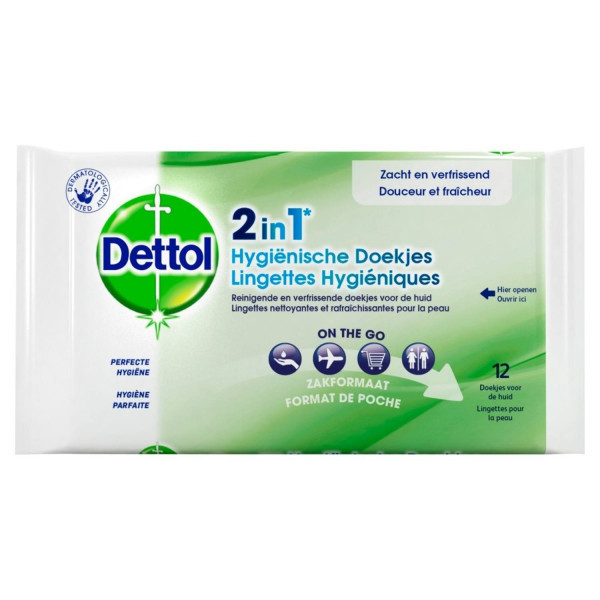 Cleaning wipes | Dettol 2-in-1 | 12-pack SDE00054 - 1