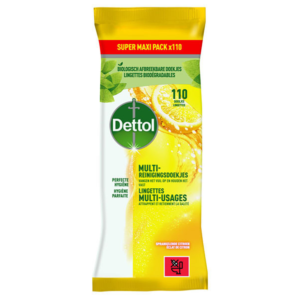 Cleaning wipes | Dettol Power & Fresh Citrus | 110-pack SDE01067 - 1