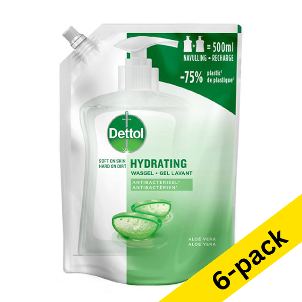 Hand soap refill 500ml | Dettol Aloe Vera | 6-pack SDE01100 - 1