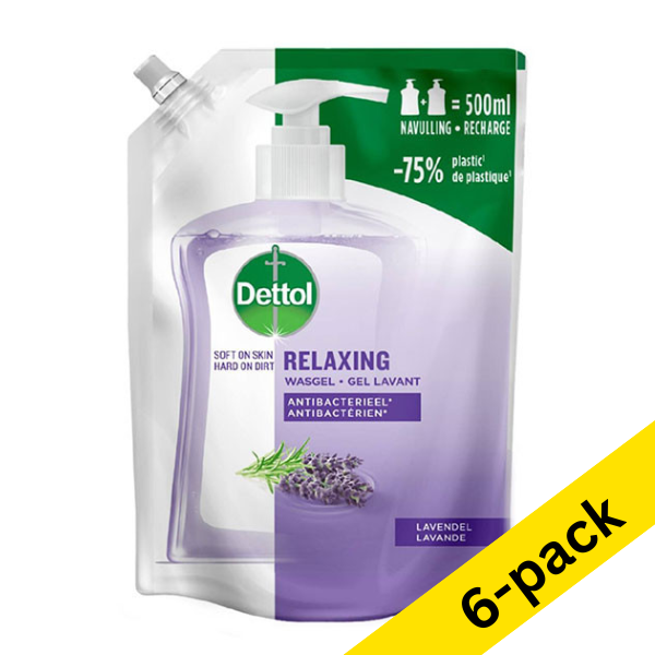 Hand soap refill 500ml | Dettol Lavender | 6-pack SDE01098 - 1