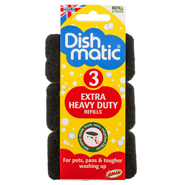 Dishmatic extra powerful washing up brush refills (3-pack) SDI00018 - 1
