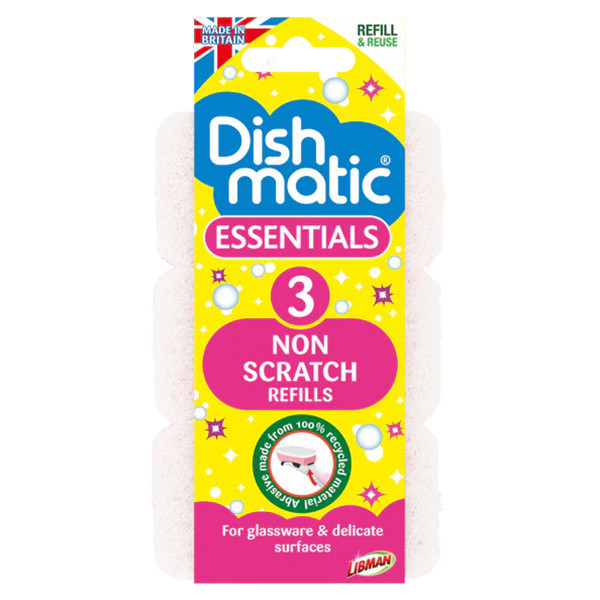 Dishmatic washing up brush refills with scratch-free sponge (3-pack) SDI00017 - 1