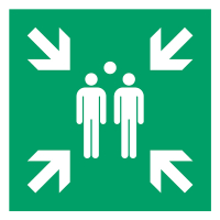 Djois assembly point warning sign, 200mm x 200mm 7510014 234852