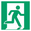 Djois emergency exit right warning sign, 200mm x 200mm 234850 - 1