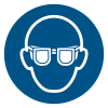 Djois 'eye protection mandatory' warning sign, 200mm 234858 - 1