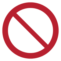 Djois general prohibition warning sign, 200mm 7540002 234860