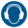 Djois 'hearing protection mandatory' warning sign, 200mm 234857 - 1