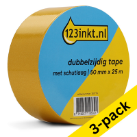 Double-sided tape 50mm x 25m (with release layer) | 123ink | 3-pack