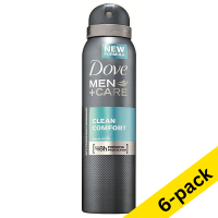 Dove Clean Comfort deodorant spray for men, 150ml (6-pack)