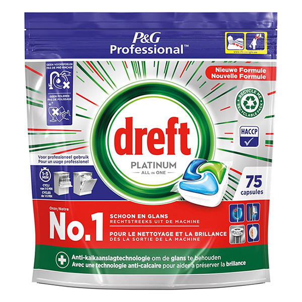 Dishwasher tablets | Dreft Professional All-in-One Platinum Regular | 75-pack SDR06141 - 1