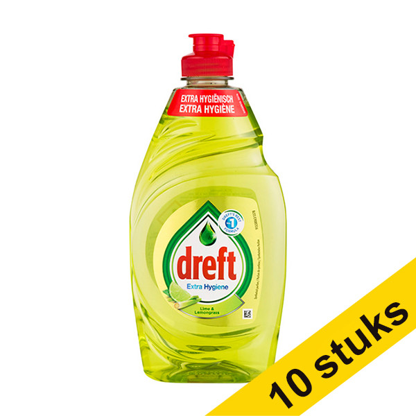 Dreft Extra Hygiene Lime washing up liquid, 440ml (10-pack) SDR06030 - 1