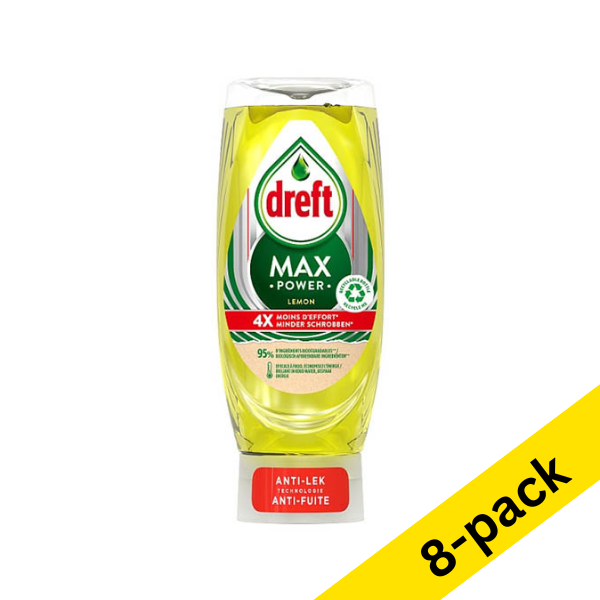 Dreft Max Power Lemon washing up liquid, 450ml (8-pack)  SDR06452 - 1