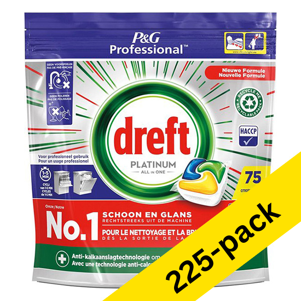 Dreft Professional All-in-One Platinum Lemon dishwasher tablets (225-pack)  SDR06144 - 1