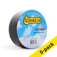 Duct tape 50mm x 50m | 123ink black | 5-pack 300624