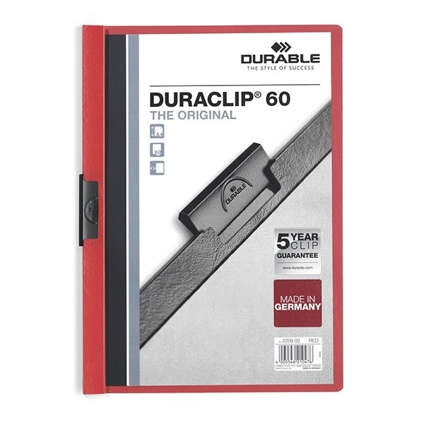 A4 Clip folder (60-page) | Durable Duraclip red 310047 - 1
