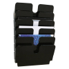 Brochure holder for wall (A4, black) | 6 compartments | Durable Flexiplus | 6-pack