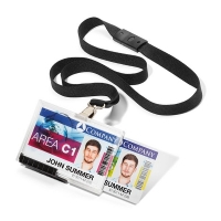 Card holder with textile cord | 54 x 80mm | Durable Duo 10-pack 310032