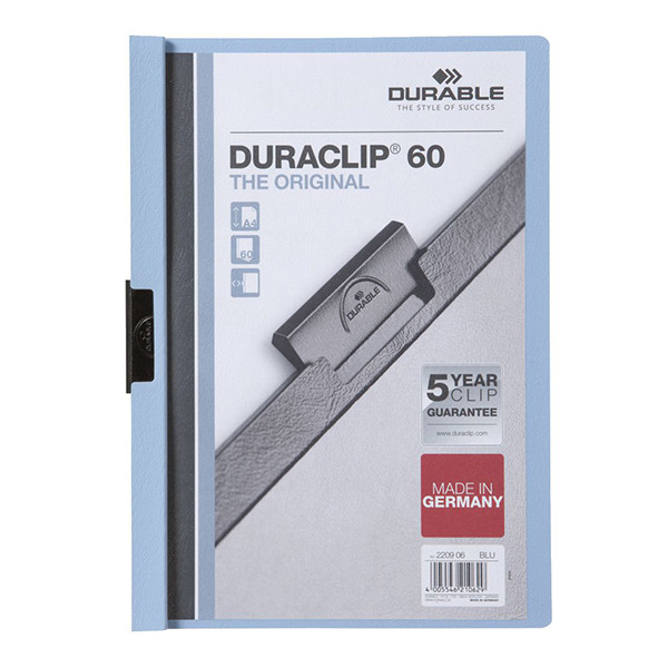 Durable Duraclip blue A4 clip folder for 60 pages 220906 310143 - 1