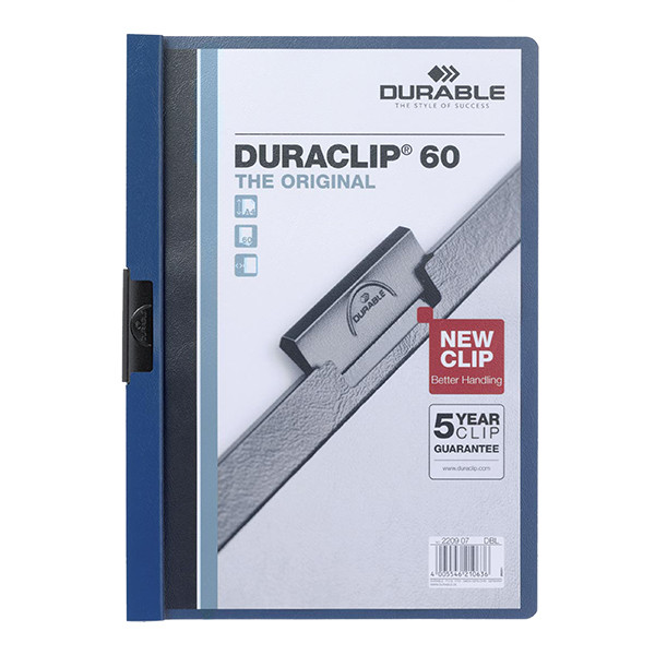 Durable Duraclip dark blue A4 clip folder for 60 pages 220907 310144 - 1