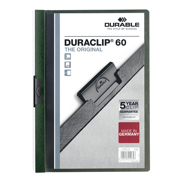 Durable Duraclip dark green A4 clip folder (60-pages) 220932 310148 - 1