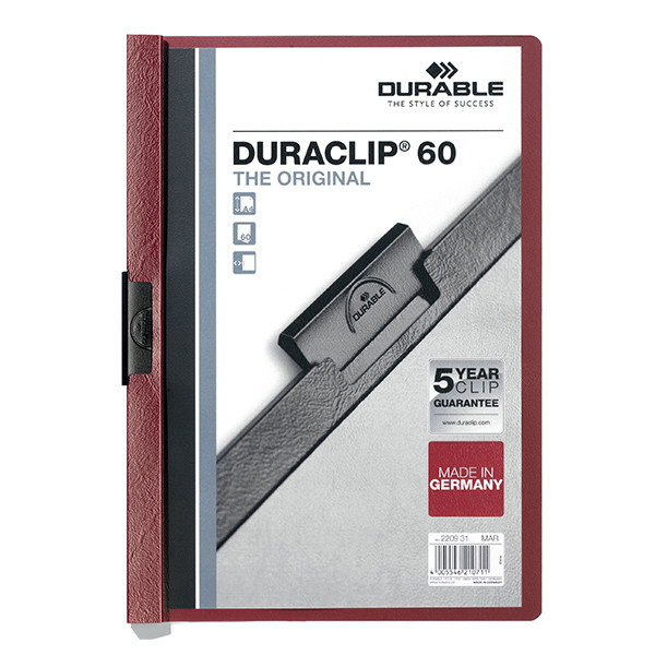 Durable Duraclip dark red A4 clip folder (60-pages) 220931 310147 - 1