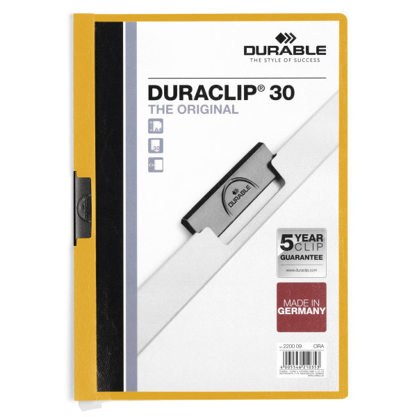 Durable Duraclip orange A4 clip folder (30-pages) 220009 310136 - 1