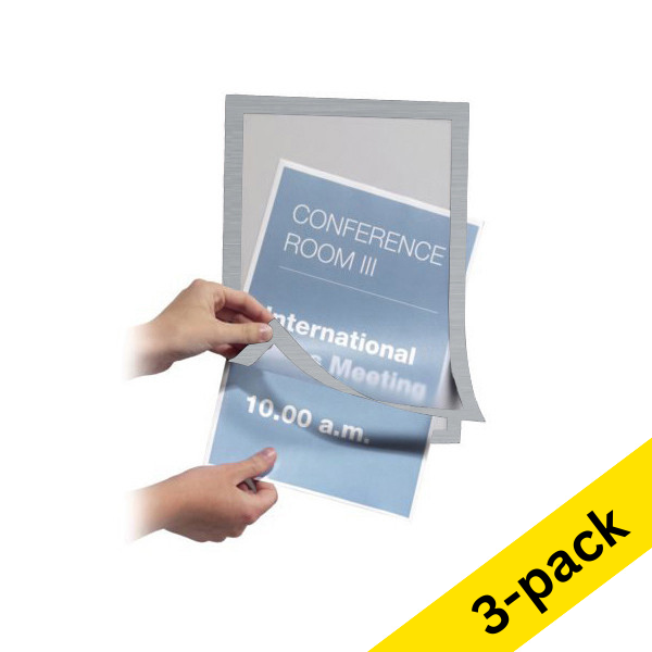 Durable Duraframe silver A3 self-adhesive information frame (3 x 2-pack) 310239 - 1