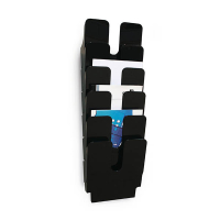 Durable Flexiplus black portrait wall brochure holder with 6 compartments 310296