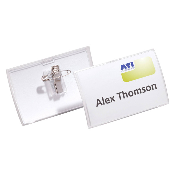 Name badge with combi-clip | 75 x 40mm | Durable 25-pack 310081 - 1