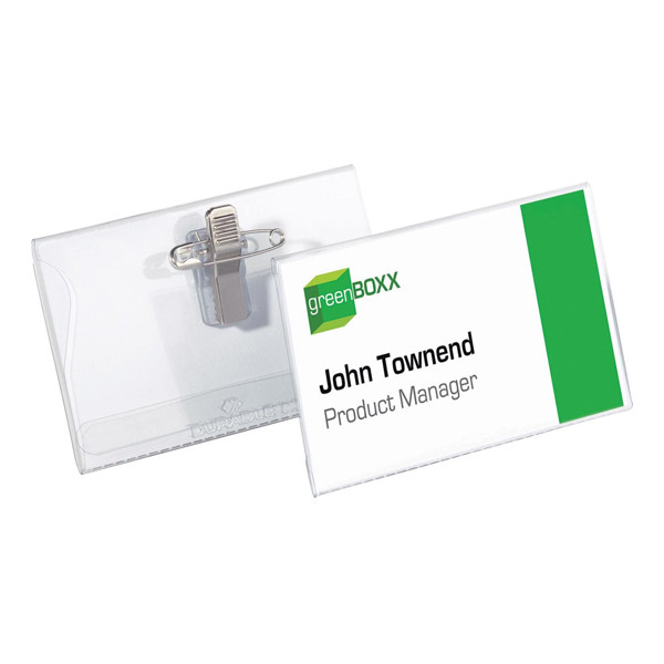 Name badge with combi-clip | 90 x 54mm | Durable 50-pack 310072 - 1