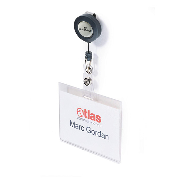 Name badge with roll-off mechanism | 90 x 60mm | Durable 10-pack 310083 - 1