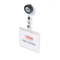Name badge with roll-off mechanism | 90 x 60mm | Durable 10-pack 310083