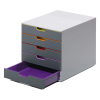 Durable Varicolor drawer unit grey/coloured (5 drawers) 760527 310156 - 5