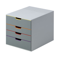 Durable Varicolor grey/coloured drawer unit (4 drawers) 760427 310155