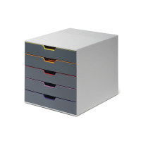 Durable Varicolor grey/coloured drawer unit (5 drawers) 760527 310156