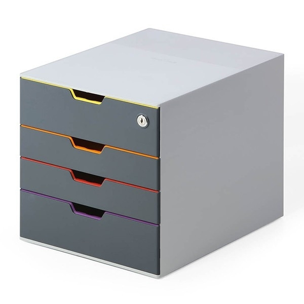 Durable Varicolor safe drawer unit grey/coloured (4 drawers) 760627 310000 - 1