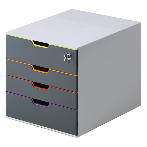Durable Varicolor safe drawer unit grey/coloured (4 drawers) 760627 310000 - 2
