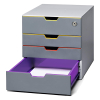 Durable Varicolor safe drawer unit grey/coloured (4 drawers) 760627 310000 - 4