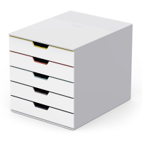 Durable Varicolor white/coloured drawer unit (5 drawers) 762527 310158