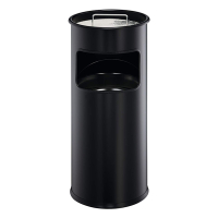 Waste bin (17L) + ashtray | Durable black 310287