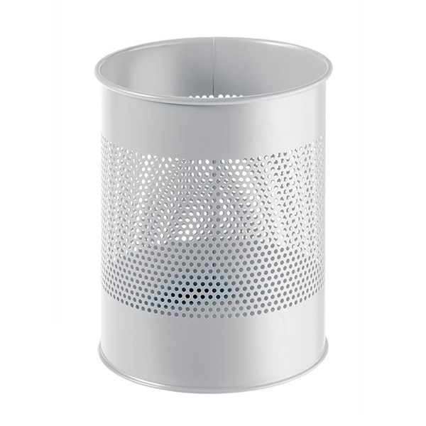 Wastepaper bin (15L) | Durable grey perforated metal 310028 - 1