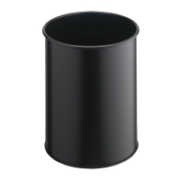 Durable black metal wastepaper bin 330101 310025