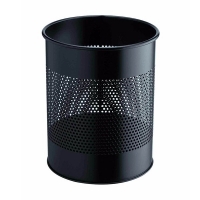 Durable black perforated metal paper bin 331001 310027