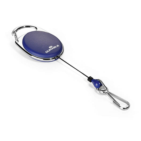 Durable blue retractor with carabiner 310299 - 1