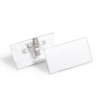 Durable name badge with combination clamp, 75mm x 40mm (25-pack) 310085