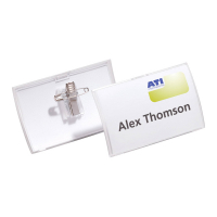 Durable name badge with combination clip, 90mm x 54mm (25-pack) 821419 310074